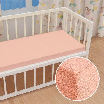 Detské froté napínacie prestieradlo do postieľky FR-005 Svetlo broskyňové - Biante.sk