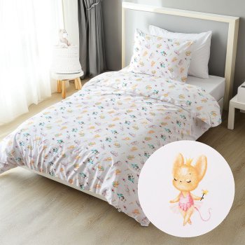 Dětské bavlněné ložní povlečení Sandra SA-671 Zvířátka baletky na bílém - Biante.cz
