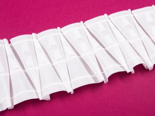 Řasící stuha RS-004 cik-cak bílá - výška 10 cm - řasení 1:2,5