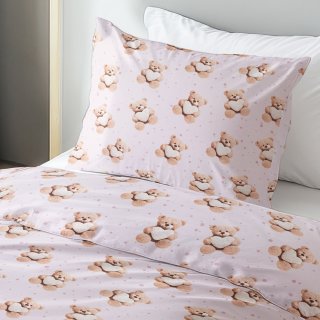 Dětské bavlněné ložní povlečení Sandra SA-723 Medvídci se srdíčky na fialkovém - detail 1 - Biante.cz Dětské bavlněné ložní povlečení Sandra SA-723 Medvídci se srdíčky na fialkovém - detail 1 - Biante.cz