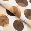 Bavlnená látka/plátno Sandra SA-488 Hnedo-béžové designové púpavy - šírka 160 cm - Biante.sk