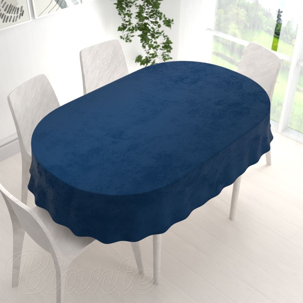 Velký sametový oválný ubrus Velvet Premium SVP-029 Námořnická modrá - detail 1 - Biante.cz