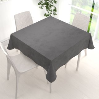 Sametový čtvercový ubrus Velvet Premium SVP-017 Tmavě šedý - detail 1 - Biante.cz Sametový čtvercový ubrus Velvet Premium SVP-017 Tmavě šedý - detail 1 - Biante.cz
