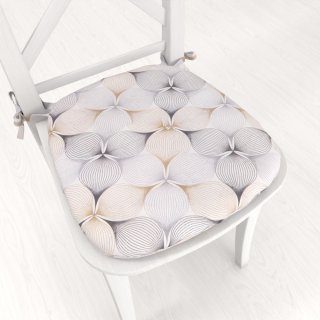 Oblý podsedák PML-031 Designové geometrické obrazce na bílém - 39x37x3 cm - Biante.cz