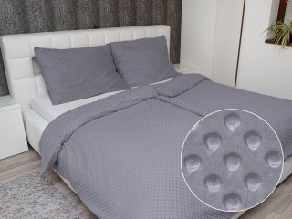 Hřejivé ložní povlečení Minky 3D puntíky MKP-004 Tmavě šedé - Biante.cz Hřejivé ložní povlečení Minky 3D puntíky MKP-004 Tmavě šedé - Biante.cz