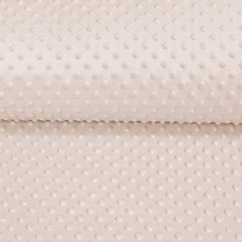 Dětská látka Minky 3D puntíky MKP-010 Pudrově béžová - šířka 150 cm - detail 4 - Biante.cz