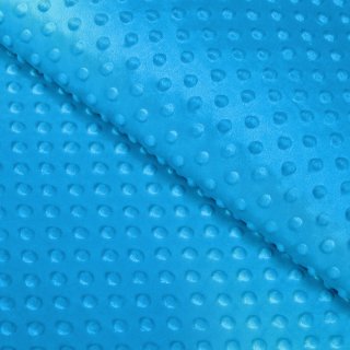 Dětská látka Minky 3D puntíky MKP-034 Modrá - šířka 150 cm