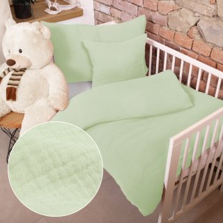 Dětské mušelínové povlečení do postýlky Nature MSN-030 Pastelově pistáciové - Biante.cz