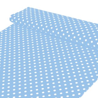 Bavlněná látka/plátno Sandra SA-677 Bílé puntíky na světle modrém - šířka 140 cm - detail 1 - Biante.cz