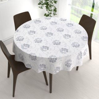 Bavlněný kulatý ubrus Sandra SA-090 Modré popínavé květy na bílém - detail 1 - Biante.cz Bavlněný kulatý ubrus Sandra SA-090 Modré popínavé květy na bílém - detail 1 - Biante.cz