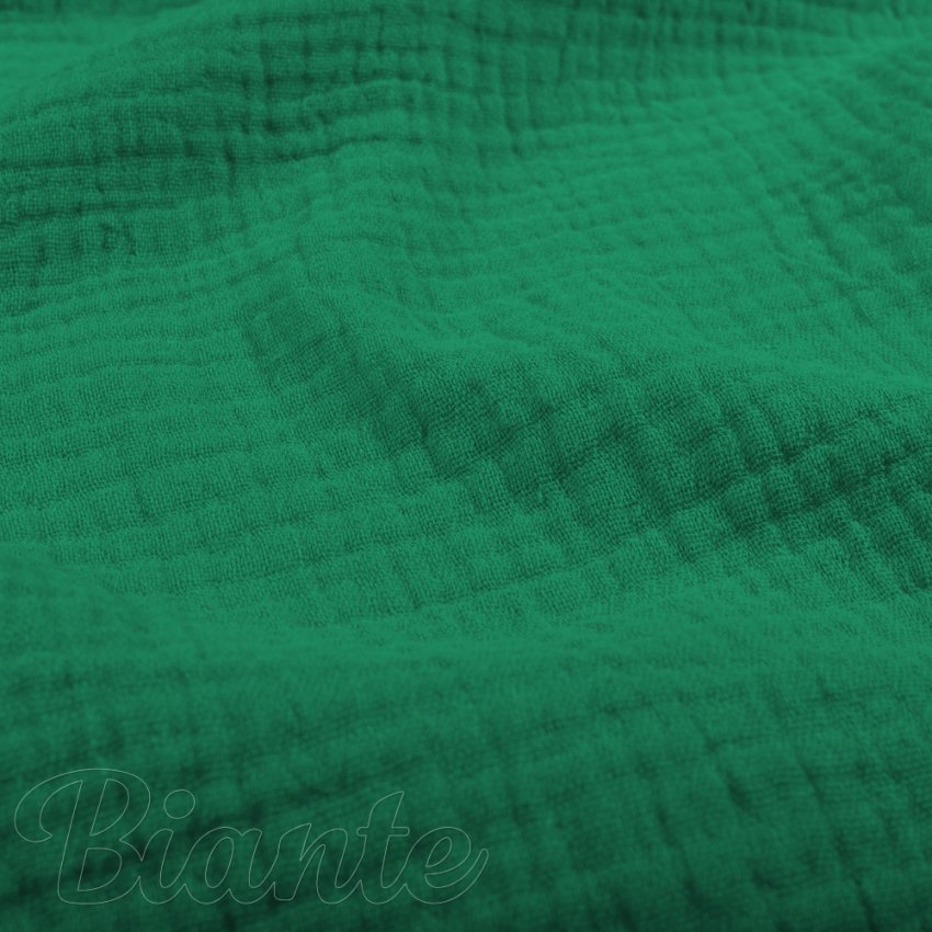 Mušelín dvojitá gázovina MSN-096 Sýto zelená - metráž šírka 135 cm - detail 1 - Biante.sk