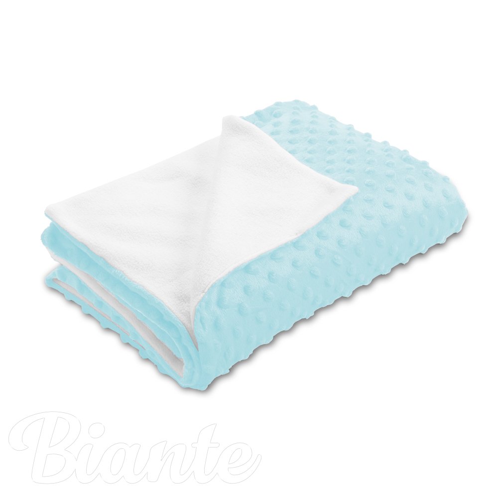 Dětská oboustranná deka Minky puntíky/Polar MKP-013 Ledová modrá - Biante.cz