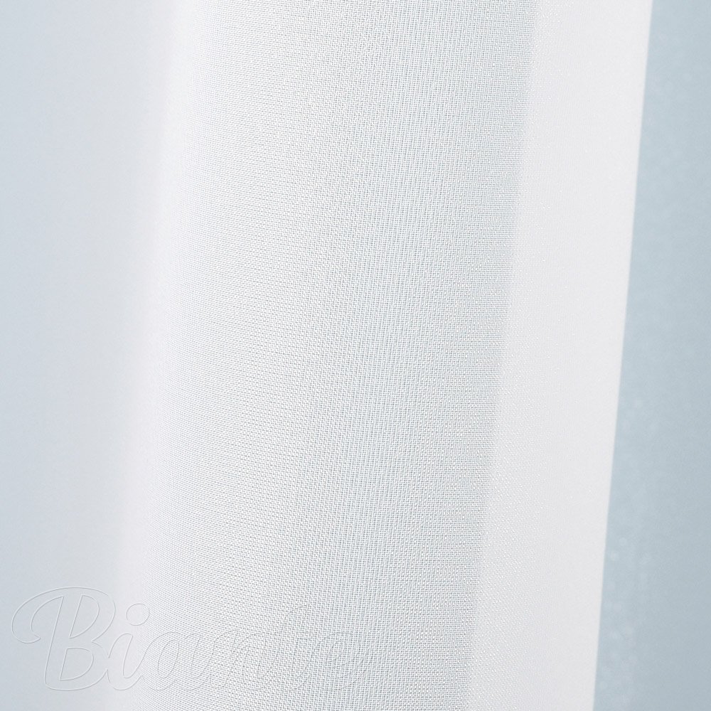 Biela hladká perleťovo lesklá záclona/organza s olovkom ZAC-032 výška 325 cm