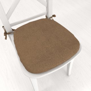 Oblý podsedák z imitácie brúsenej kože Alcantara ALC-015 Svetlo hnedý - 39x37x3 cm - Biante.sk