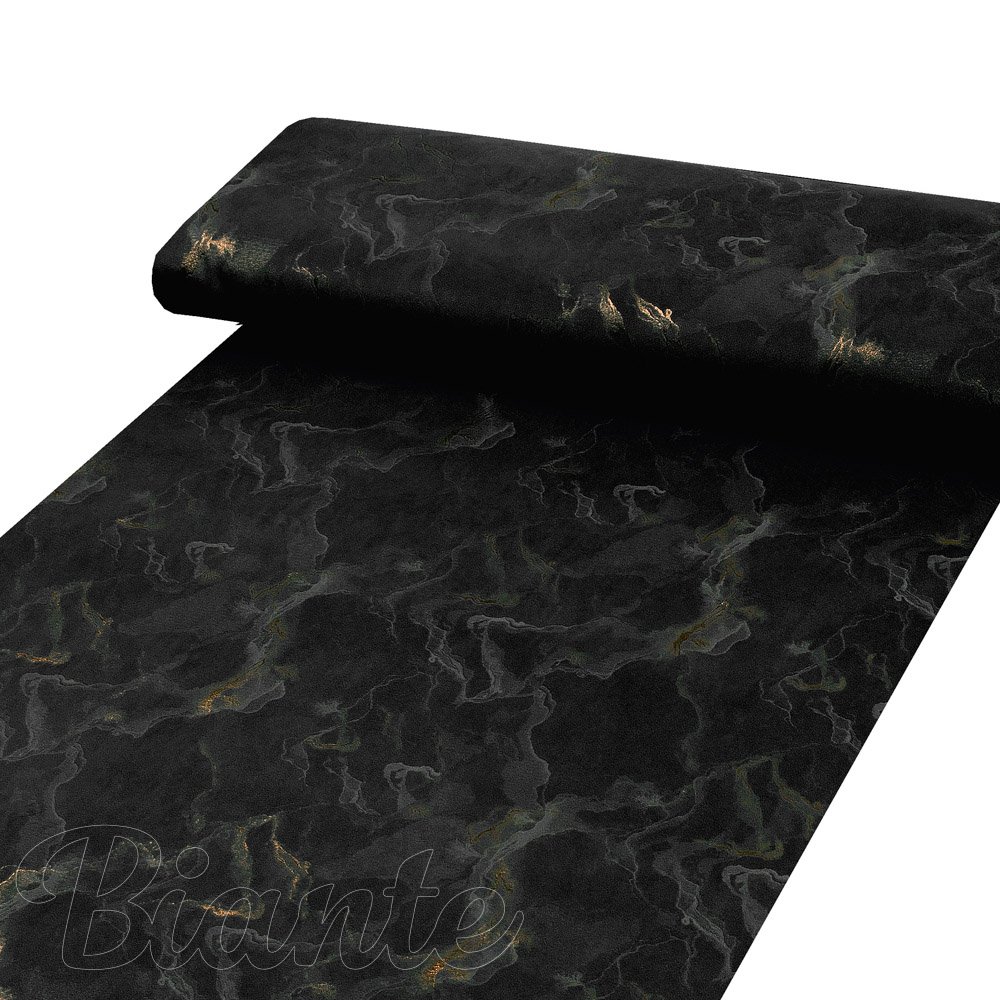 Sametová látka Isabela IBL-021 Zlatý/kouřový mramor na černém - šířka 280 cm - detail 3 - Biante.cz