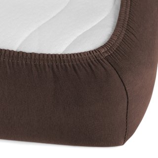 Jersey napínacie prestieradlo JR-026 Čokoládovo hnedé - detail 1 - Biante.sk