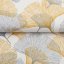 Bavlněná látka/plátno Sandra SA-745 Šedo-hořčicové ginkgo listy na bílém - šířka 160 cm - detail 2 - Biante.cz