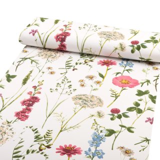 Bavlněná látka/plátno Sandra SA-667 Velké luční kvítí na bílém - šířka 160 cm - detail 1 - Biante.cz Bavlněná látka/plátno Sandra SA-667 Velké luční kvítí na bílém - šířka 160 cm - detail 1 - Biante.cz