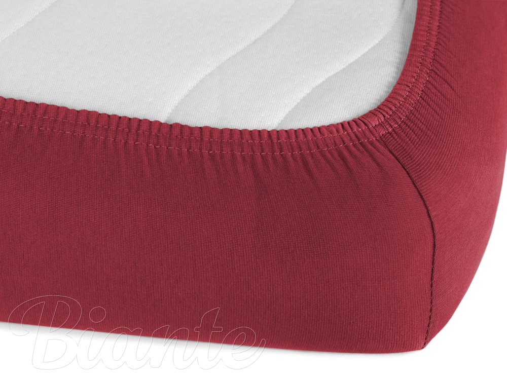 Jersey napínací prostěradlo na vysokou matraci JR-010 Vínové - detail 1 - Biante.sk