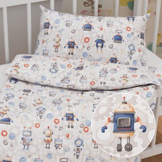 Dětské bavlněné povlečení do postýlky Sandra SA-584 Svět robotů na šedo-bílém - Biante.cz Dětské bavlněné povlečení do postýlky Sandra SA-584 Svět robotů na šedo-bílém - Biante.cz