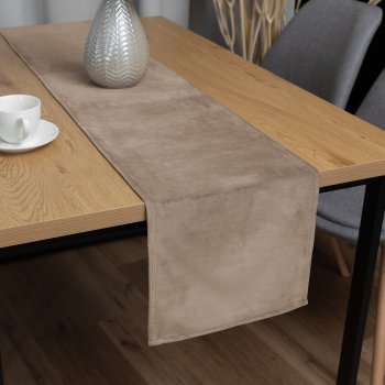 Sametový běhoun na stůl Velvet Premium SVP-042 Béžovohnědý - Biante.cz Sametový běhoun na stůl Velvet Premium SVP-042 Béžovohnědý - Biante.cz