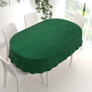 Sametový oválný ubrus Velvet Premium SVP-032 Zelený - detail 1 - Biante.cz