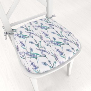 Teflónový oblý podsedák TF-088 Levandule na bielom - 39x37x3 cm - Biante.sk