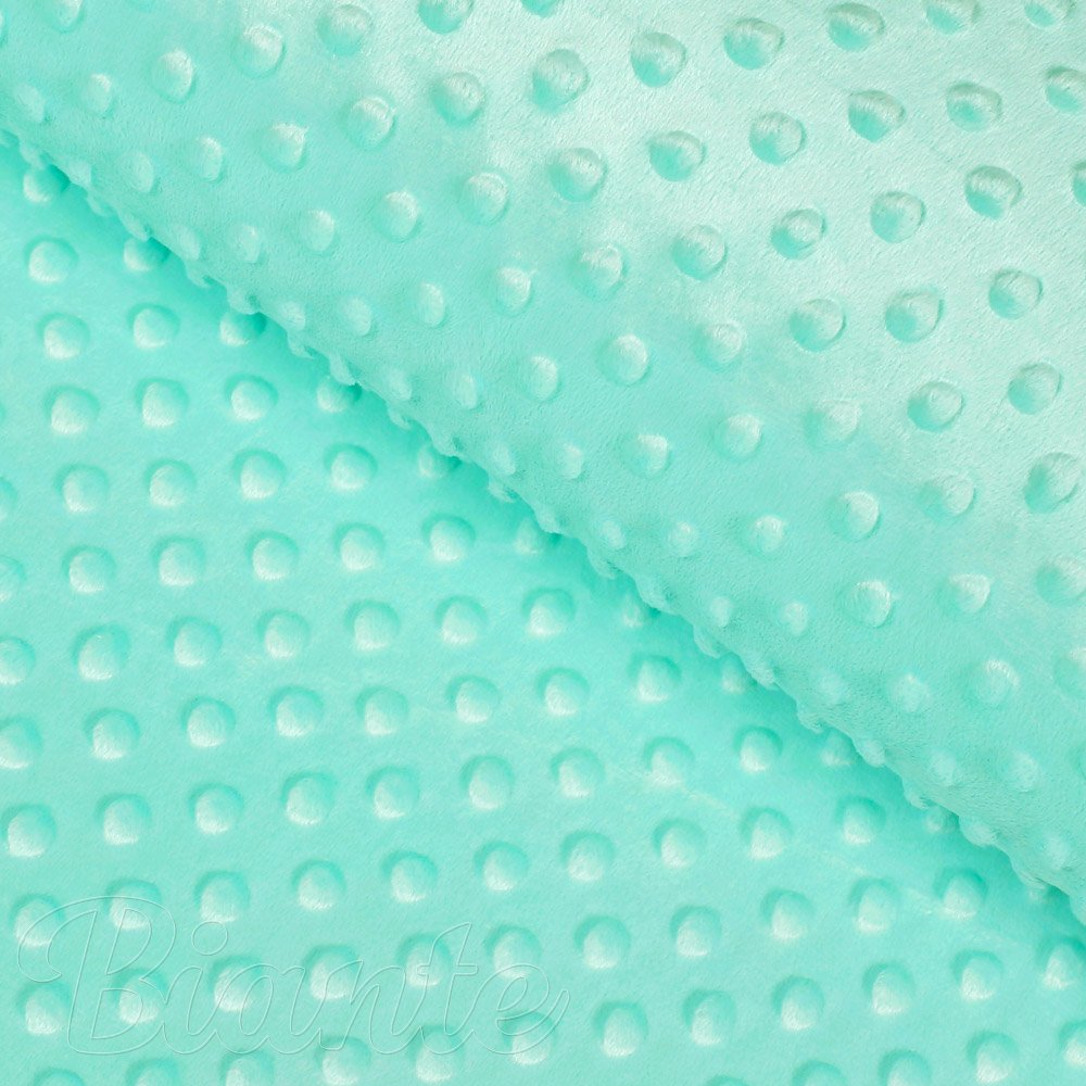 Dětská látka Minky 3D puntíky MKP-003 Mintová - šířka 150 cm - Biante.cz