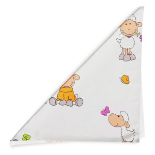 Detská bavlnená šatka Sandra SA-728 Veselé ovečky na bielom - detail 1 - Biante.sk