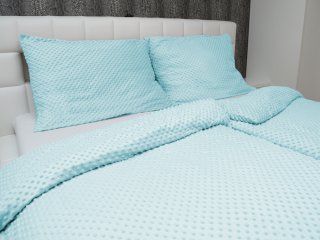 Hřejivé ložní povlečení Minky 3D puntíky MKP-013 Ledové modré - detail 1 - Biante.cz Hřejivé ložní povlečení Minky 3D puntíky MKP-013 Ledové modré - detail 1 - Biante.cz