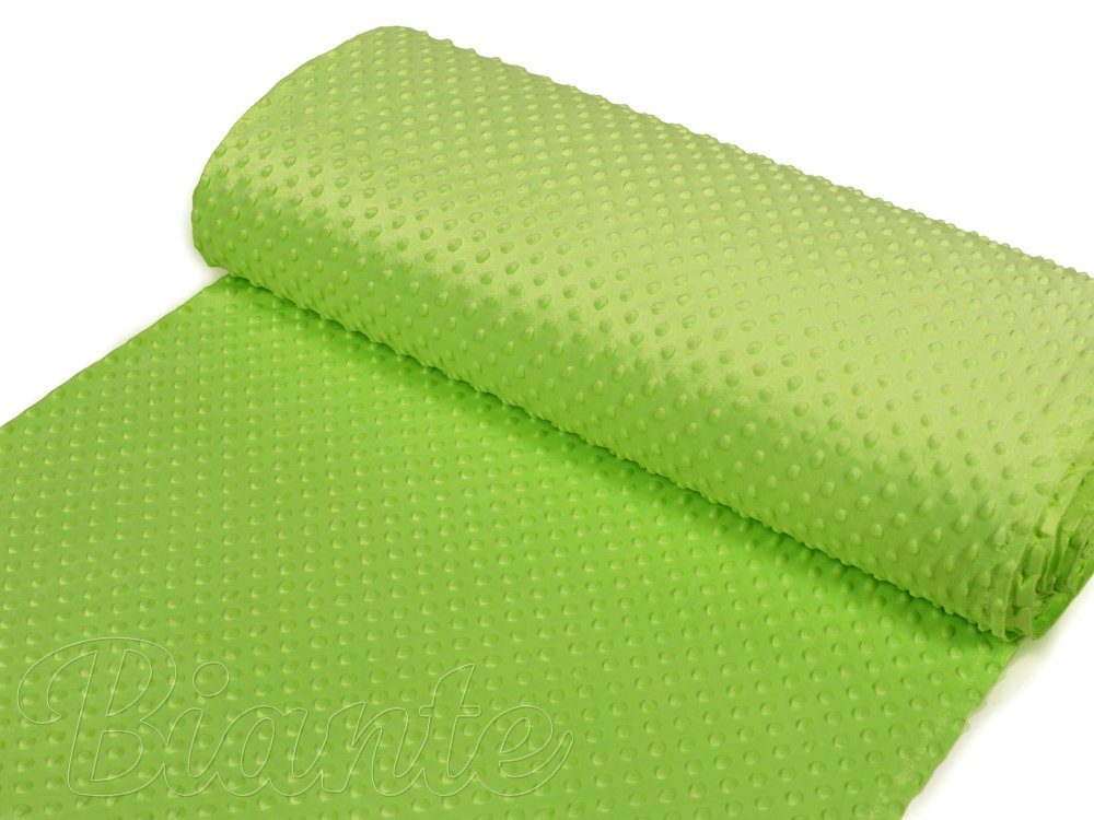 Dětská látka Minky 3D puntíky MKP-007 Hráškově zelená - šířka 150 cm - detail 2 - Biante.cz
