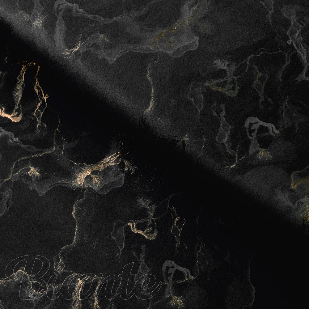 Sametová látka Isabela IBL-021 Zlatý/kouřový mramor na černém - šířka 280 cm - detail 4 - Biante.cz