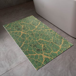 Koupelnová pěnová rohož / předložka PRO-092 Zlato-zelený mramor - metráž šířka 65 cm - detail 1 - Biante.cz Koupelnová pěnová rohož / předložka PRO-092 Zlato-zelený mramor - metráž šířka 65 cm - detail 1 - Biante.cz