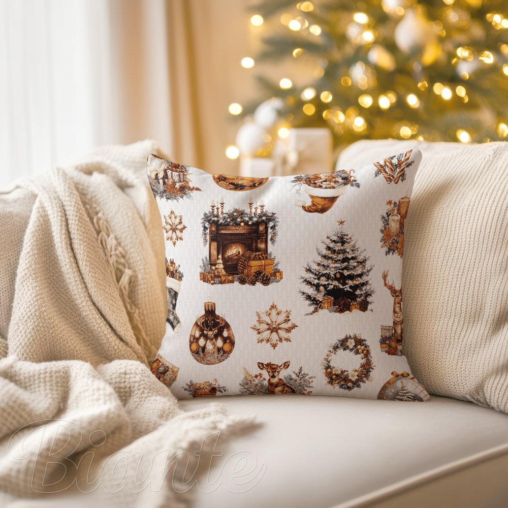Bavlněný povlak na polštář Sandra SA-543 Vánoční atmosféra - detail 1 - Biante.cz