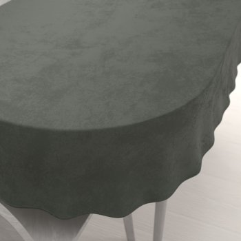 Sametový oválný ubrus Velvet Premium SVP-021 Tmavě šedozelený - Biante.cz