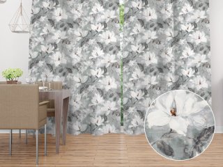 Sametový závěs na míru Tamara TMR-016 Designové květiny na šedozeleném - Biante.cz Sametový závěs na míru Tamara TMR-016 Designové květiny na šedozeleném - Biante.cz