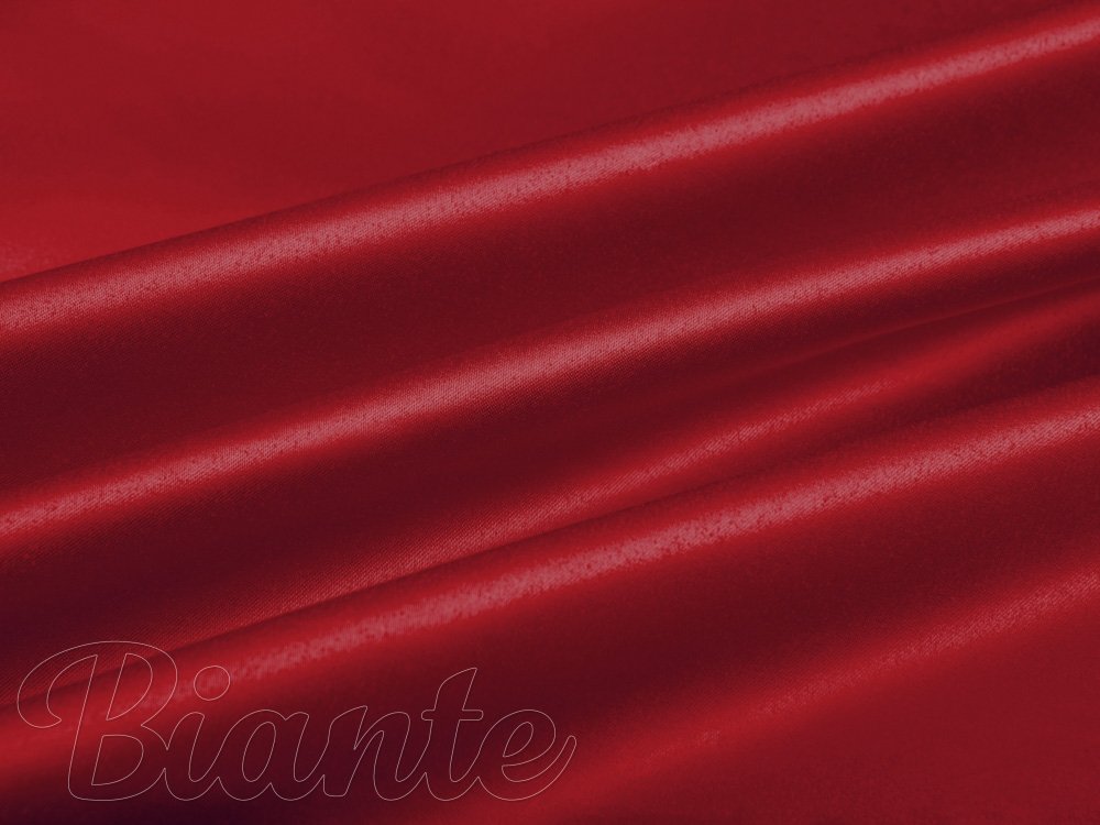 Látka polyesterový satén LUX-037 Červená - šířka 150 cm - Biante.cz