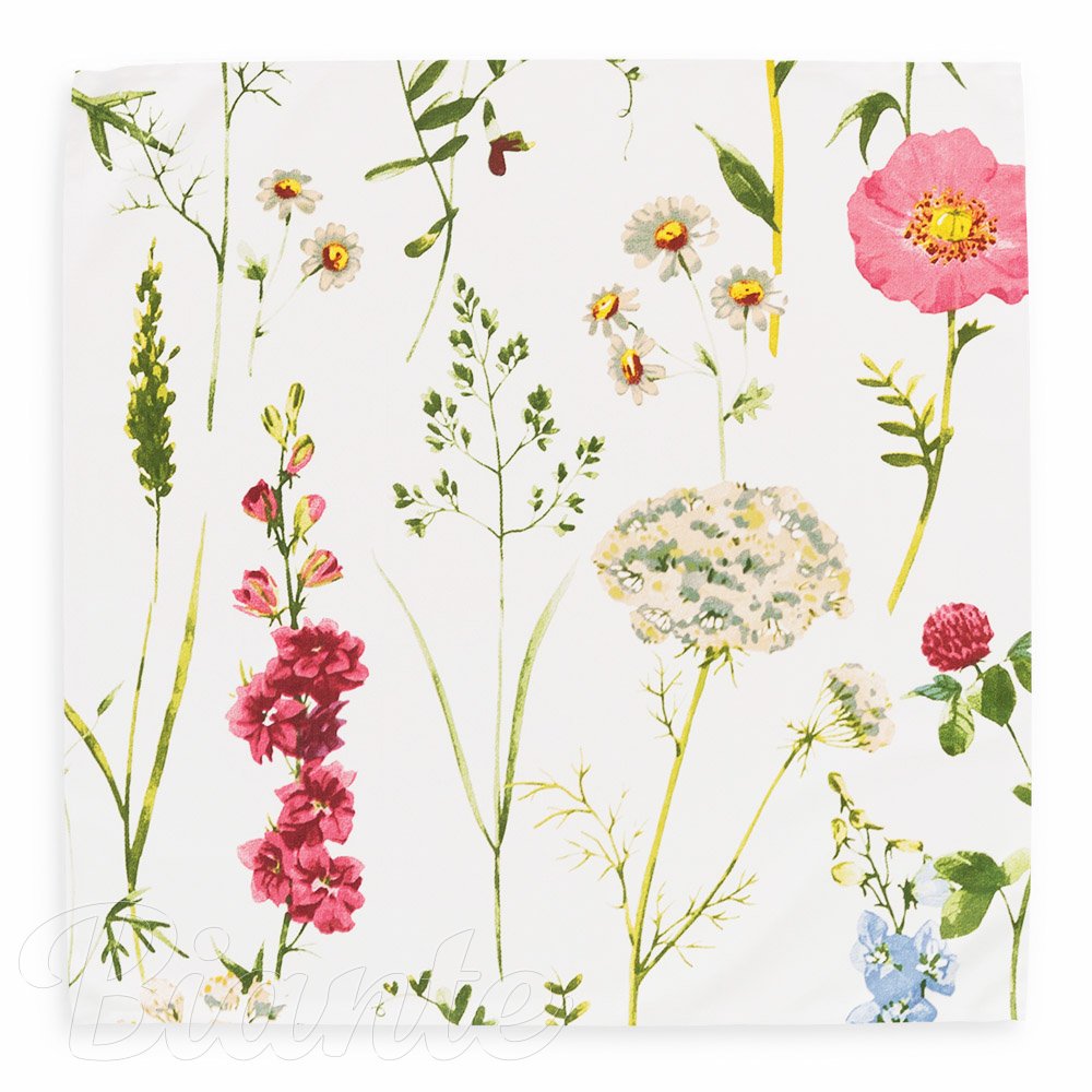 Bavlněný šátek Sandra SA-667 Velké luční kvítí na bílém - detail 2 - Biante.cz