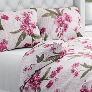 Bavlnené posteľné obliečky Sandra SA-635 Ružovofialové orchidey na bielom - Biante.sk Bavlnené posteľné obliečky Sandra SA-635 Ružovofialové orchidey na bielom - Biante.sk