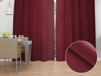 Dekorační závěs TF-095 Vínově červený bez vzoru - š. 150 cm - Biante.cz Dekorační závěs TF-095 Vínově červený bez vzoru - š. 150 cm - Biante.cz
