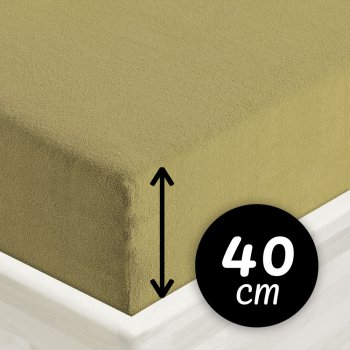 Froté napínací prostěradlo na extra vysokou matraci FR-020 Olivové - Biante.cz Froté napínací prostěradlo na extra vysokou matraci FR-020 Olivové - Biante.cz