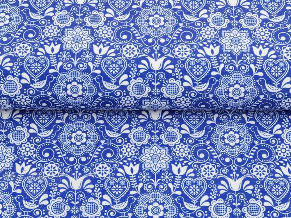 Dekorační látka PML-100 Modro-bílý lidový ornament - šířka 150 cm - detail 3 - Biante.cz Dekorační látka PML-100 Modro-bílý lidový ornament - šířka 150 cm - detail 3 - Biante.cz