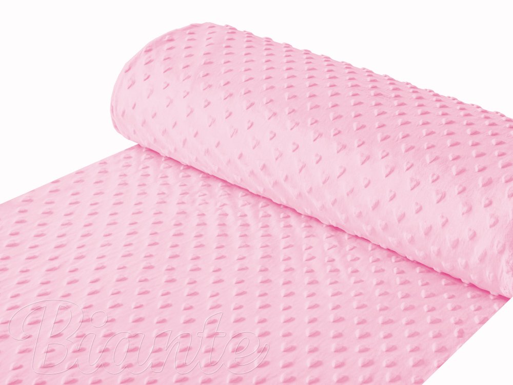 Dětská látka Minky 3D srdíčka MKS-003 Světle růžová - šířka 150 cm - detail 1 - Biante.cz Dětská látka Minky 3D srdíčka MKS-003 Světle růžová - šířka 150 cm - detail 1 - Biante.cz