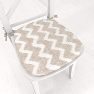 Oblý podsedák Porto PRT-006 Režný cik-cak - 39x37x3 cm - Biante.cz