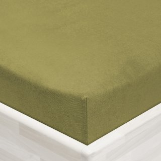 Dětské jersey napínací prostěradlo do postýlky JR-020 Olivové - detail 1 - Biante.cz