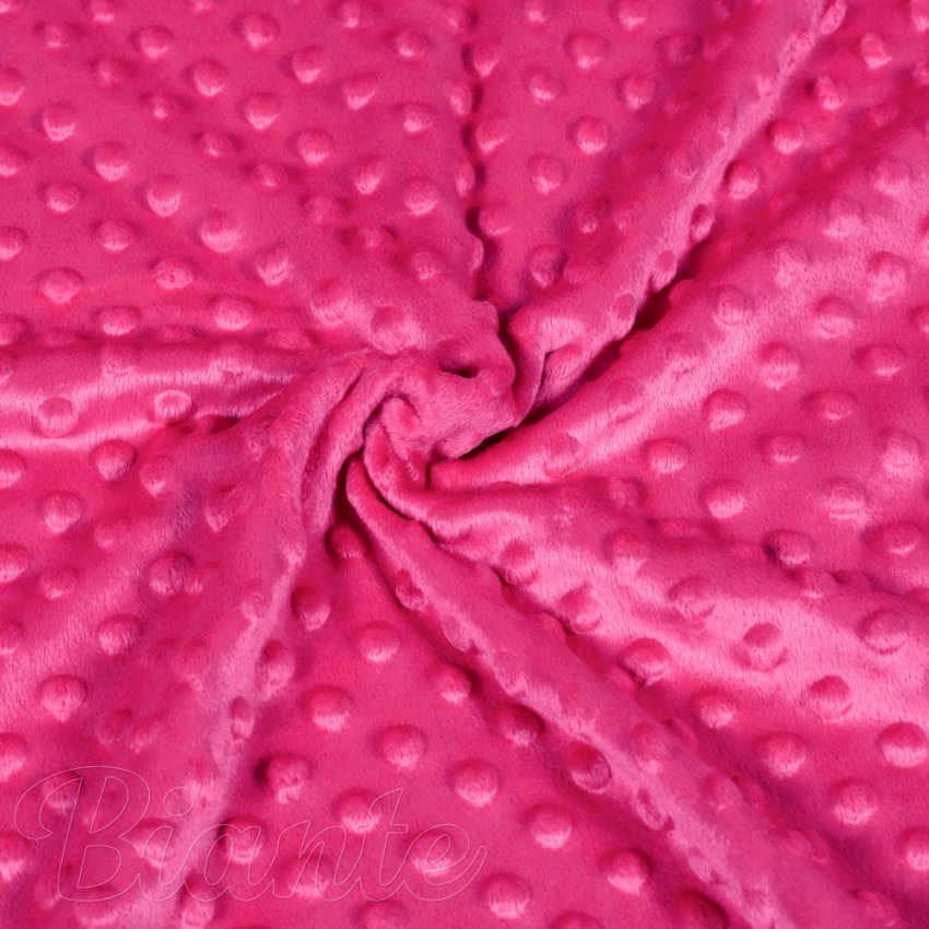 Dětská látka Minky 3D puntíky MKP-018 Purpurová - šířka 150 cm - detail 1 - Biante.cz