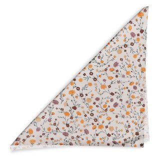 Bavlnená šatka Sandra SA-720 Oranžovo-hnedo-béžové drobné kvietky na smotanovom - detail 1 - Biante.sk