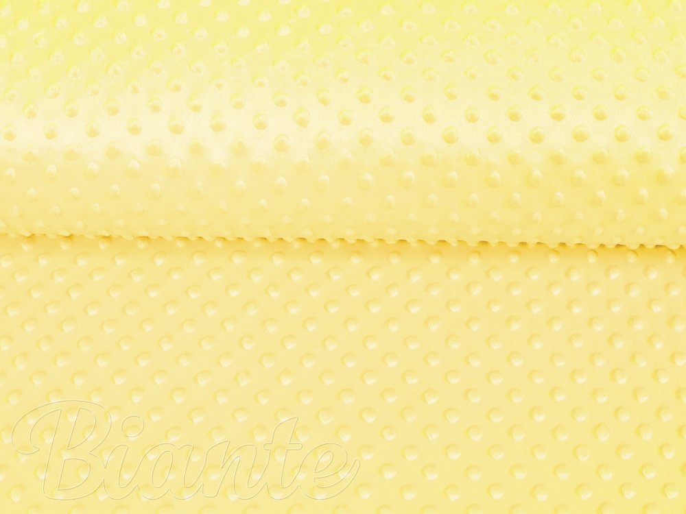 Dětská látka Minky 3D puntíky MKP-021 Citronově žlutá - šířka 150 cm - detail 4 - Biante.cz
