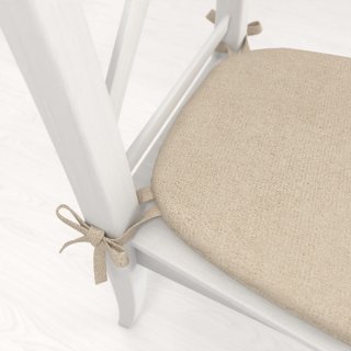 Oblý podsedák z imitácie brúsenej kože Alcantara ALC-007 Krémovo béžový - 39x37x3 cm - detail 1 - Biante.sk