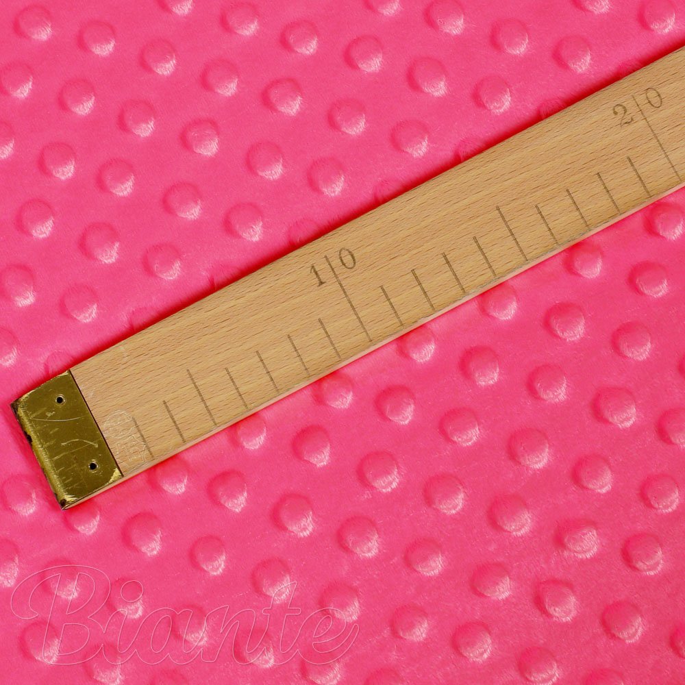 Dětská látka Minky 3D puntíky MKP-009 Fuchsiová - šířka 150 cm - detail 5 - Biante.cz